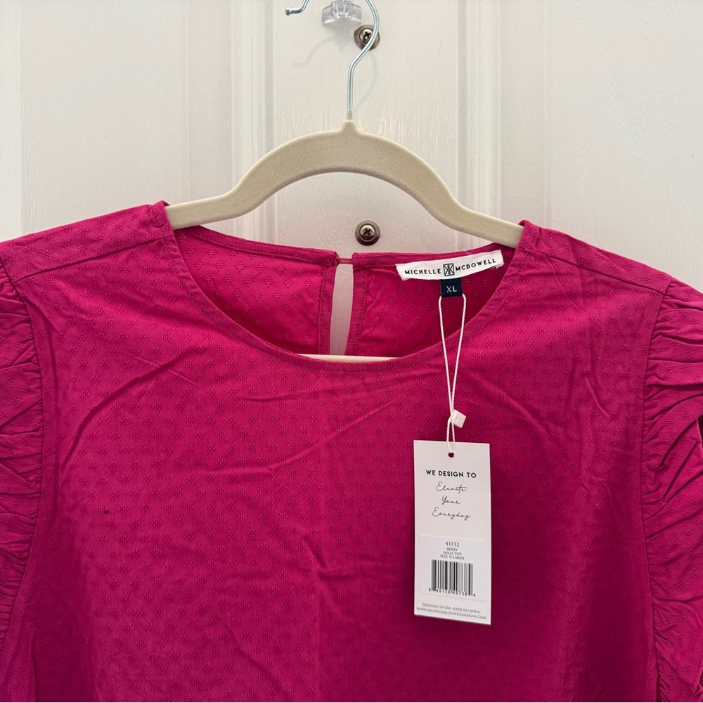 Michelle McDowell Fuchsia Ruffle Blouse - Picture 2 of 3